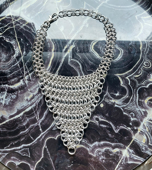 Pointed Chainmail Woven Necklace