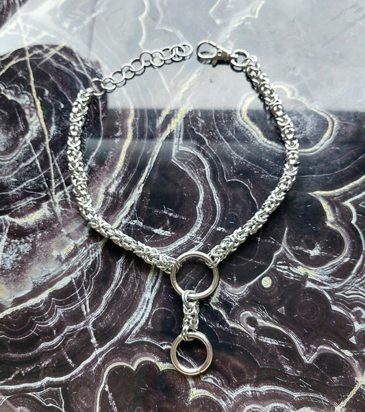 Byzantine Weave Chainmail Double O-ring Choker