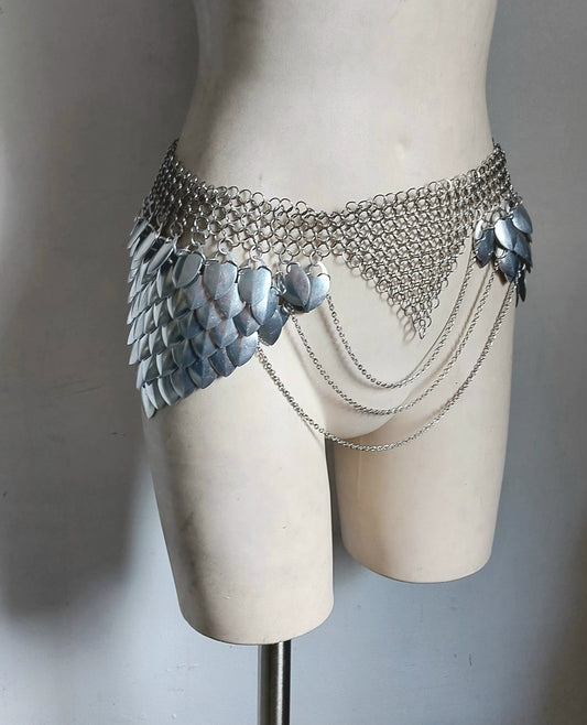 Raw Silver Chainmail Isis Belt