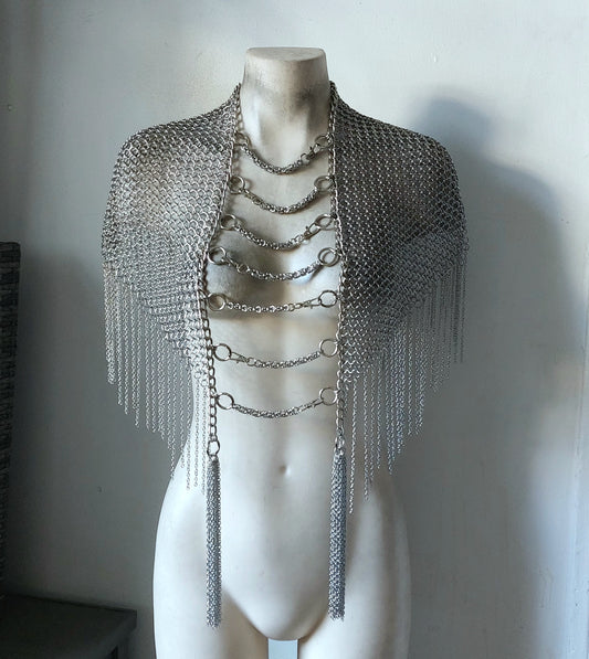 Chainmail Caplet Angled Shawl Armor