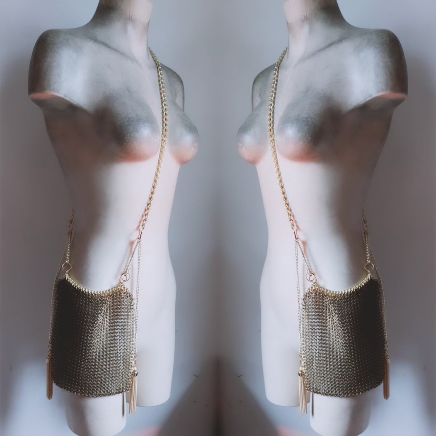 Brass Chainmail Crossbody Purse