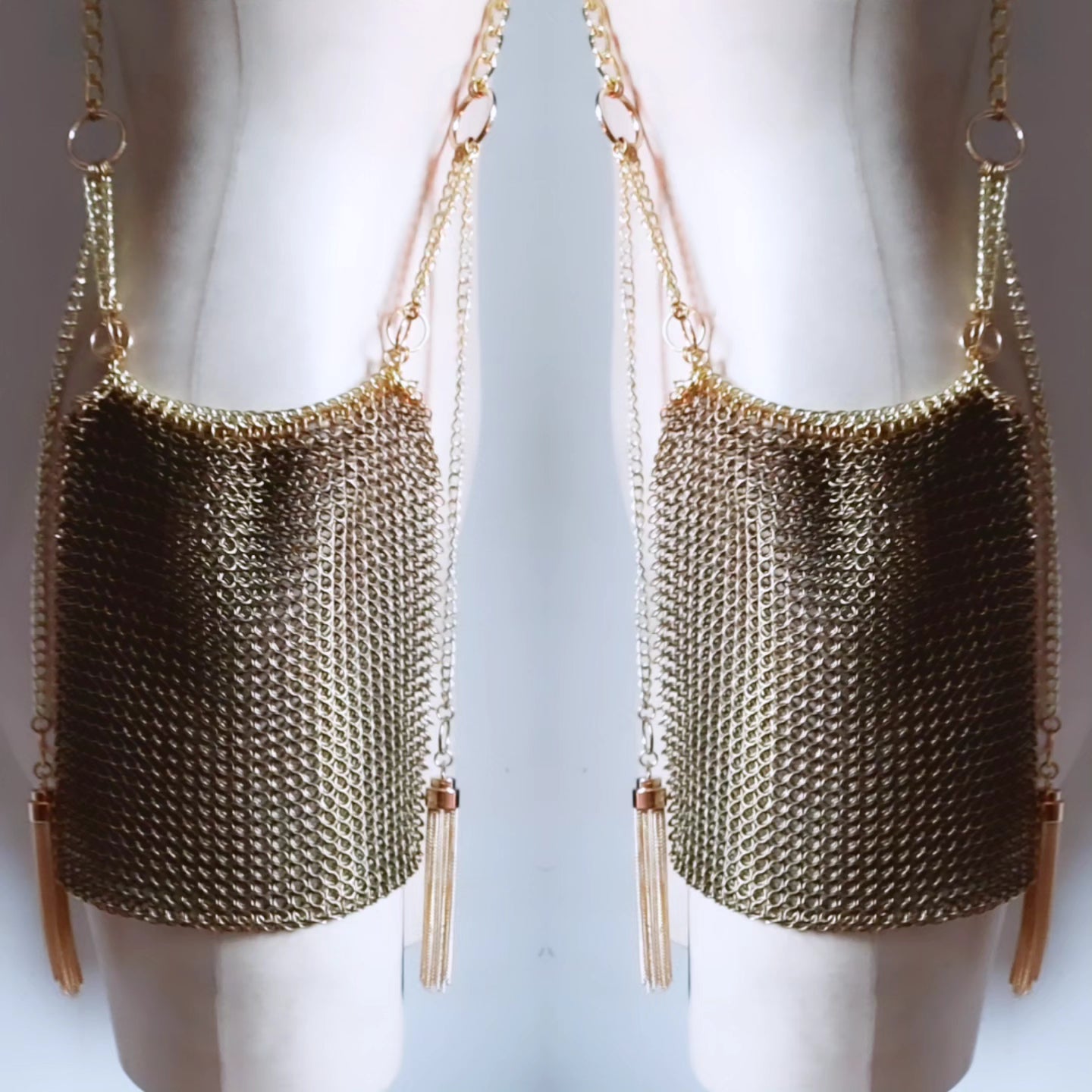 Brass Chainmail Crossbody Purse