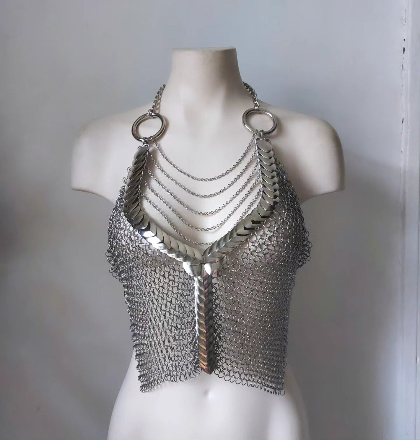 Silver Overlair Chainmail Top