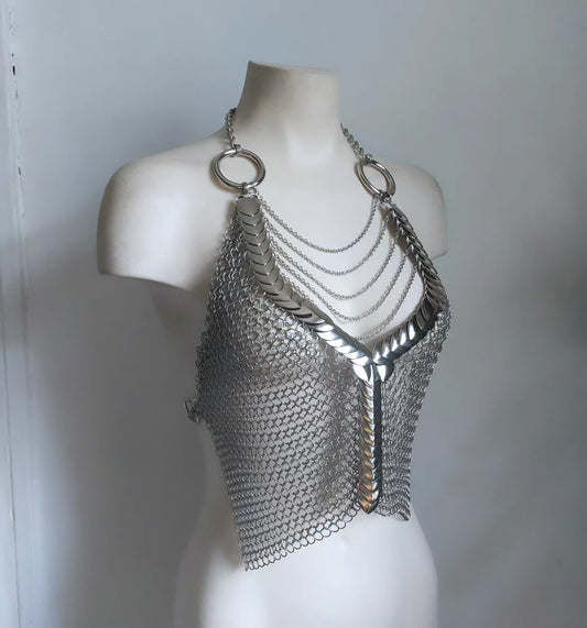 Silver Overlair Chainmail Top