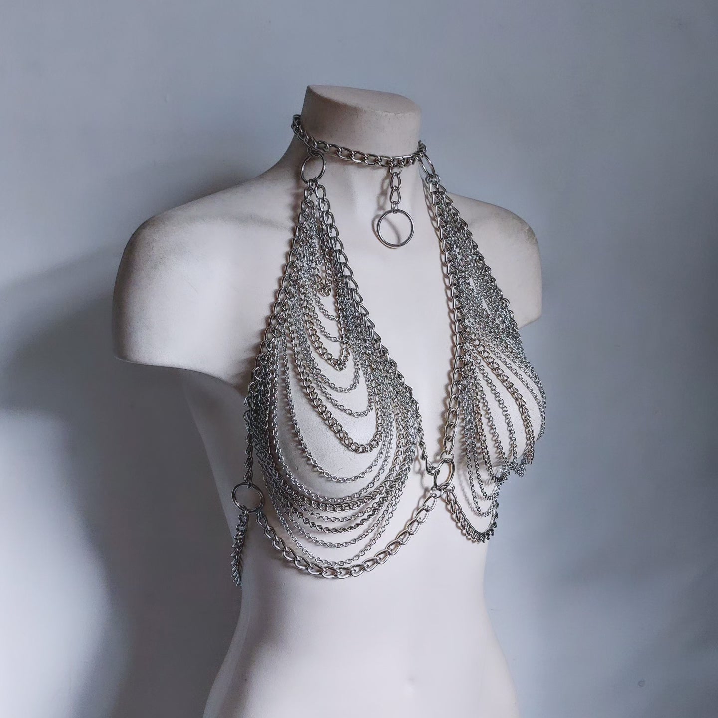 Warrior Draped Chain Harness Bra