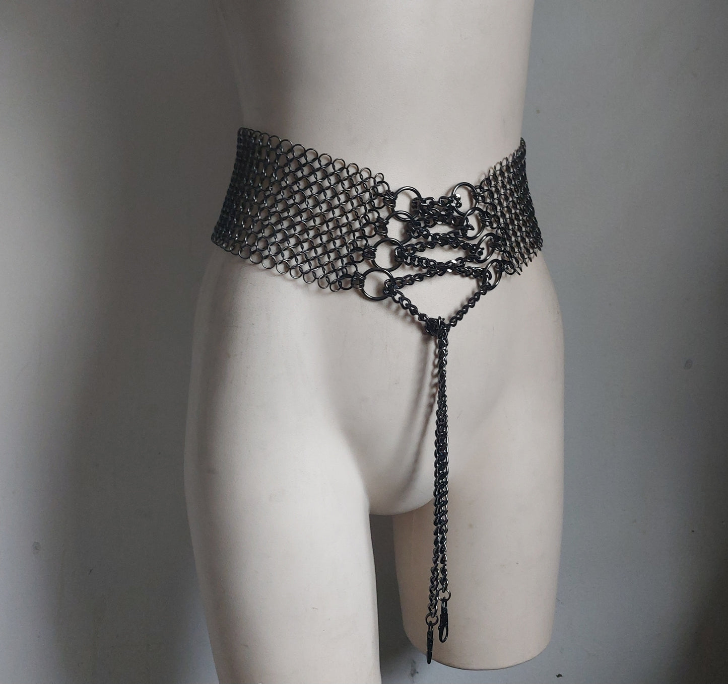Gunmetal Chainmail Corset Belt 4/1