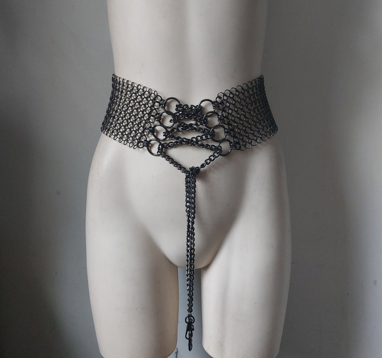 Gunmetal Chainmail Corset Belt 4/1