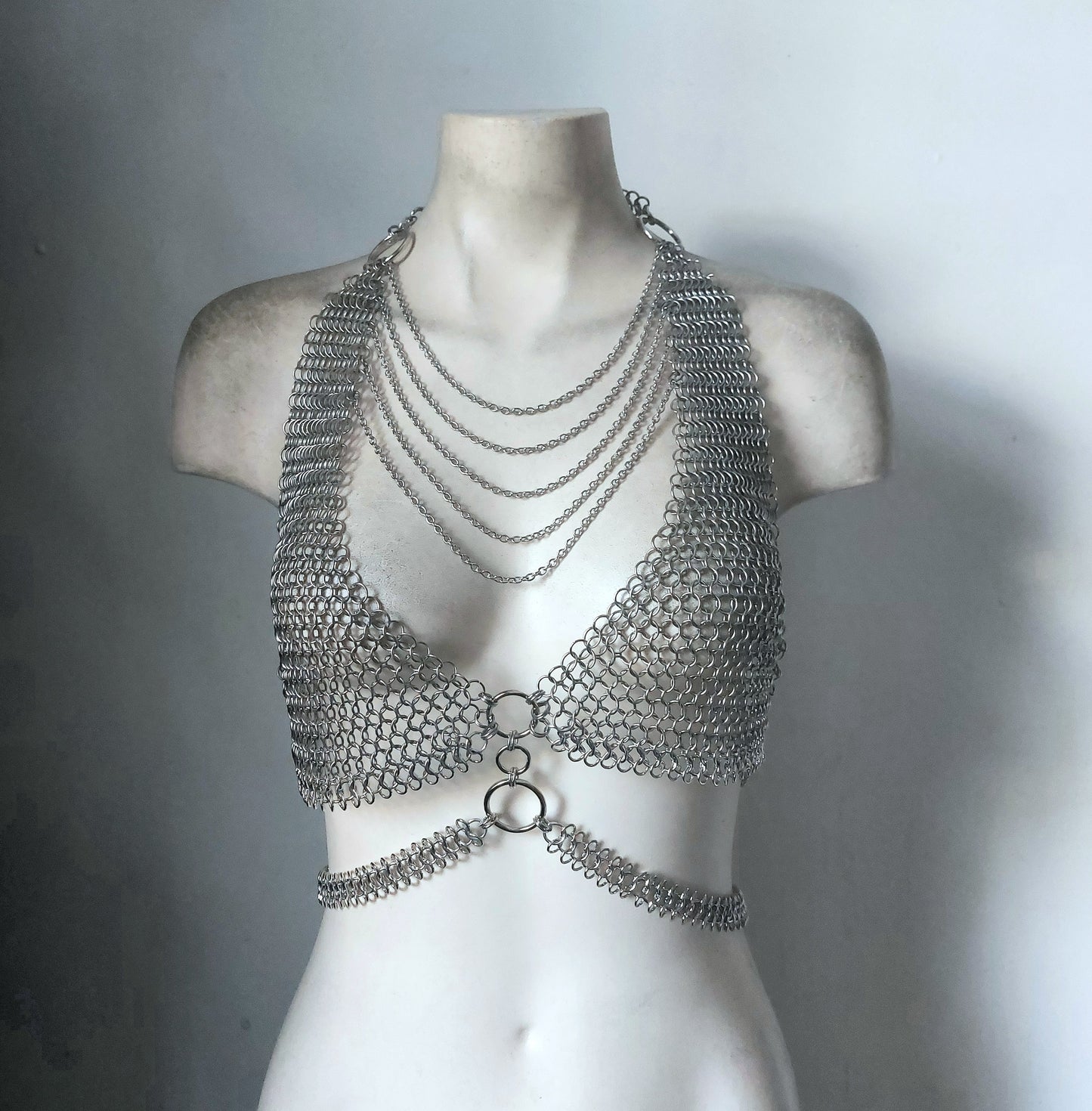 Deluxe Double Strap Chainmail Bikini Top
