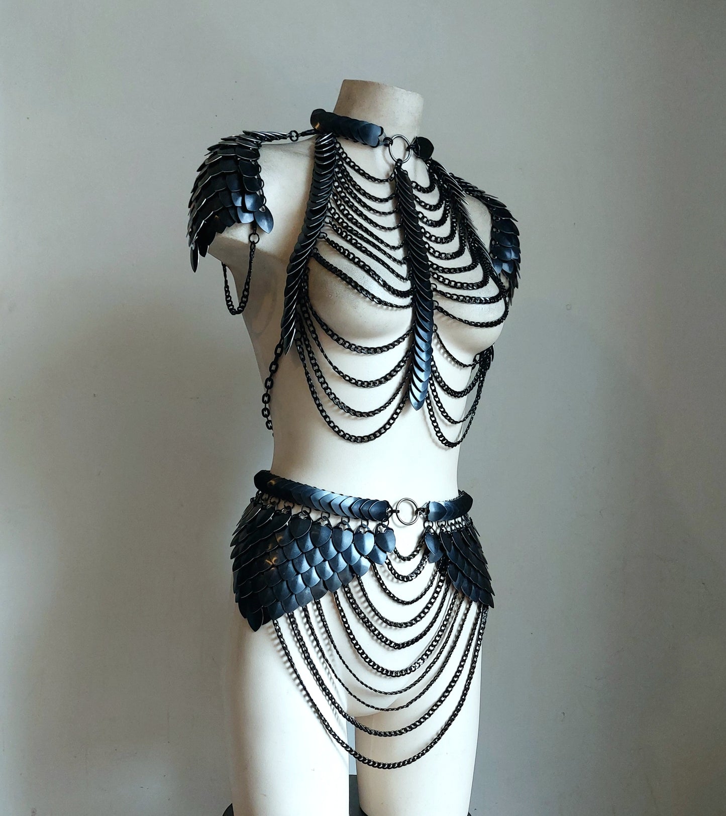 Gothic Aphrodite Made Harness Top & Bottoms