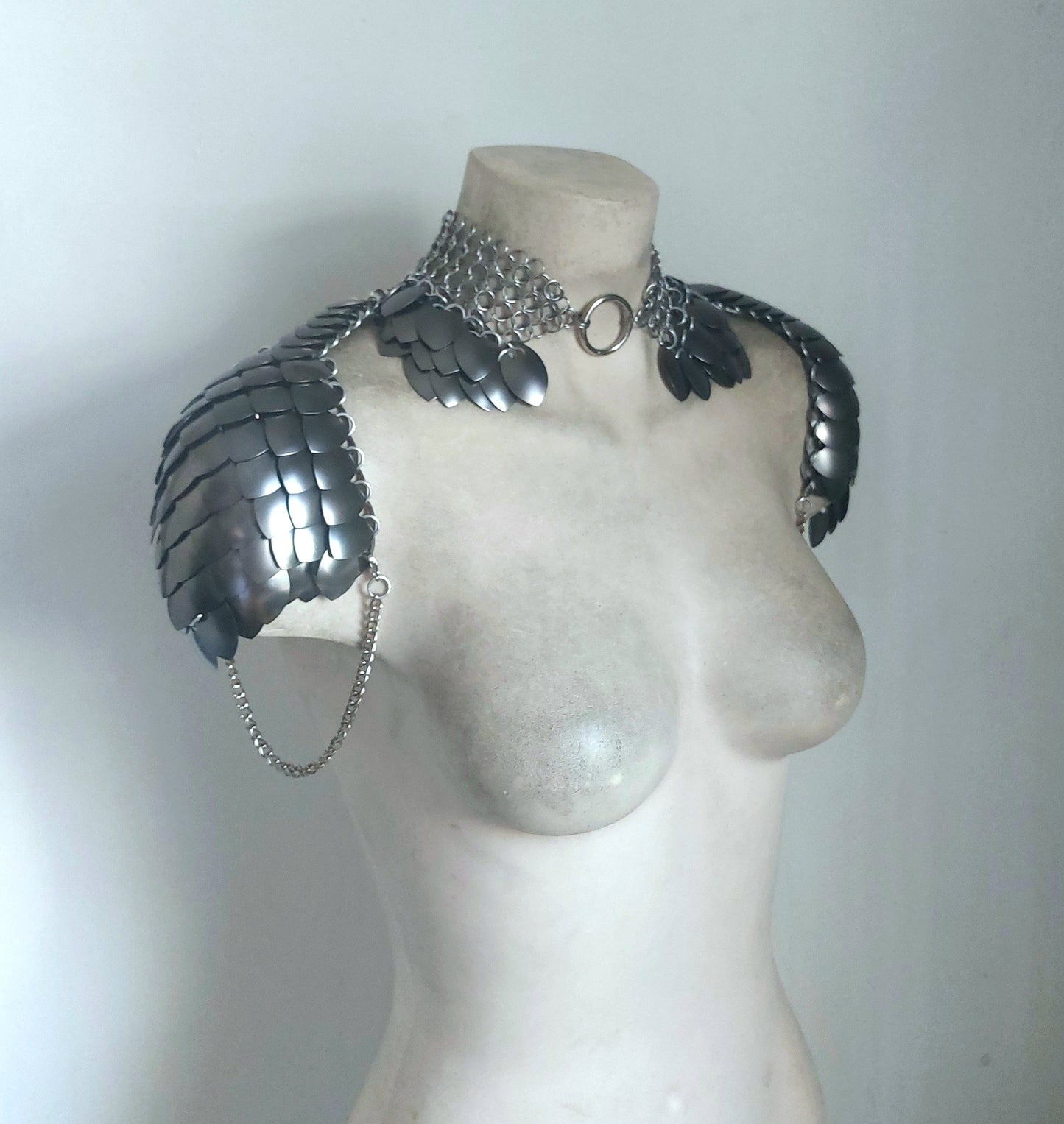 Gunmetal Athena Chainmail Collared Armour