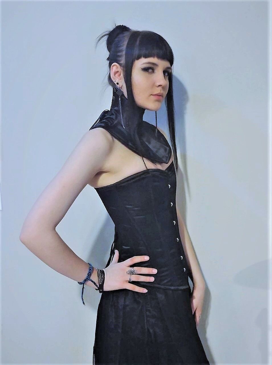Black Satin Overbust Corset