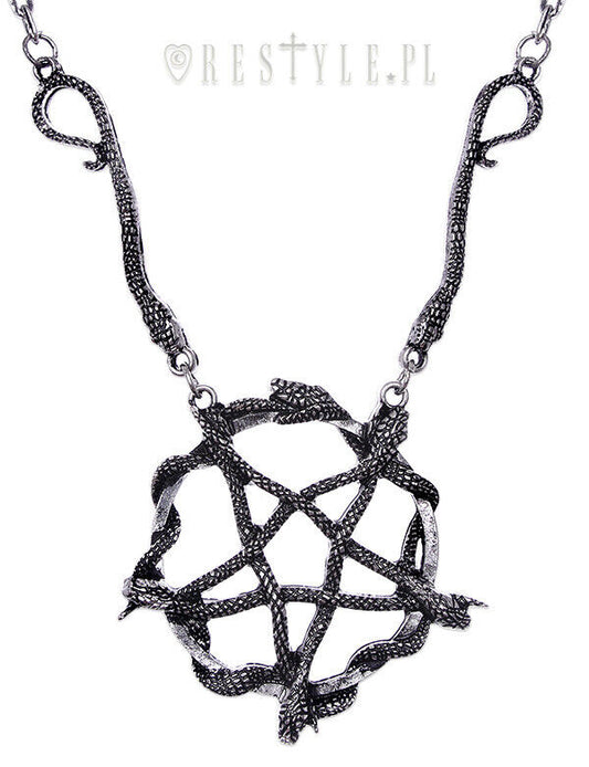 Restyle Snake Pentagram Gothic Necklace