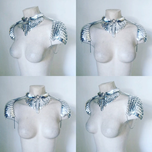 Mini Chainmail Harness Shoulder Pauldrons + Necklace Armour