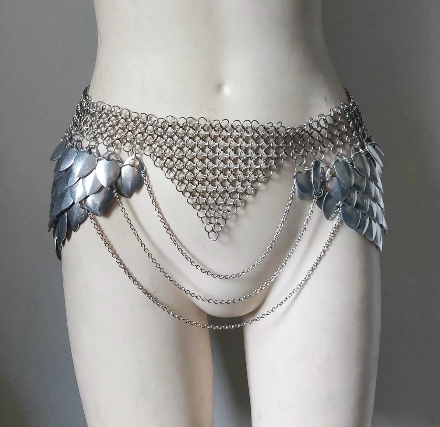 Raw Silver Chainmail Isis Belt
