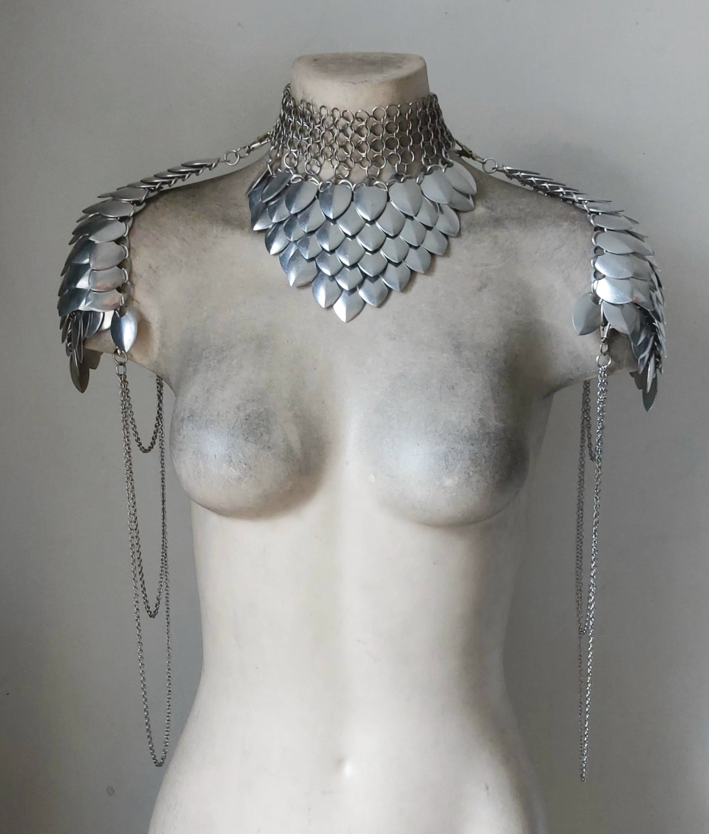 Raw Silver Shoulder Armor