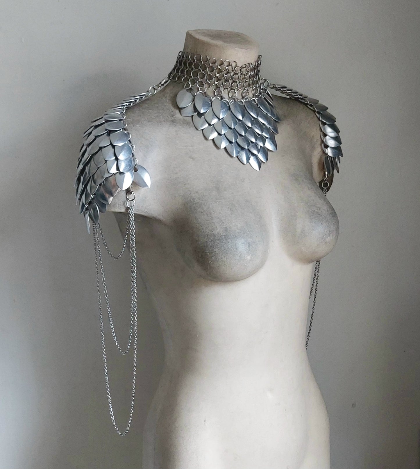 Raw Silver Shoulder Armor
