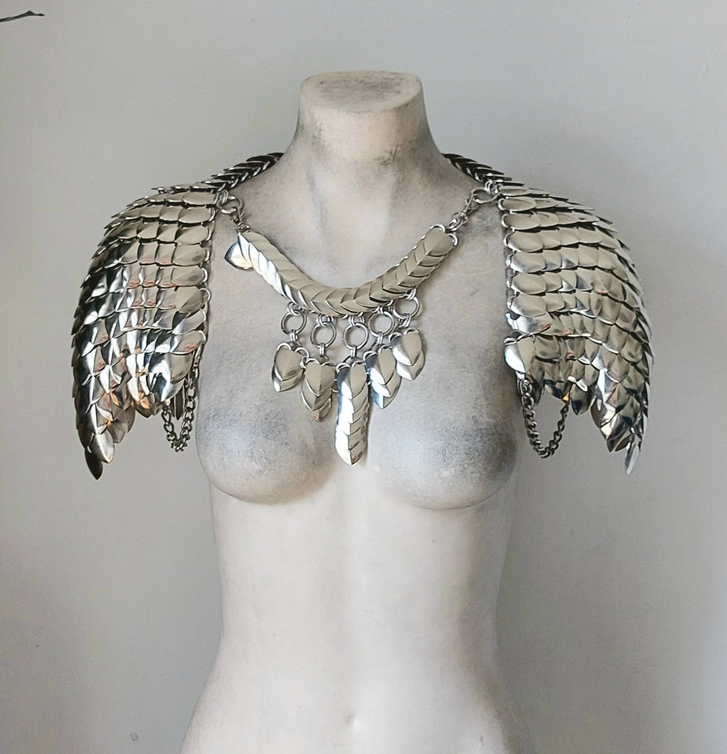 Stainless Silver Shoulder Armor
