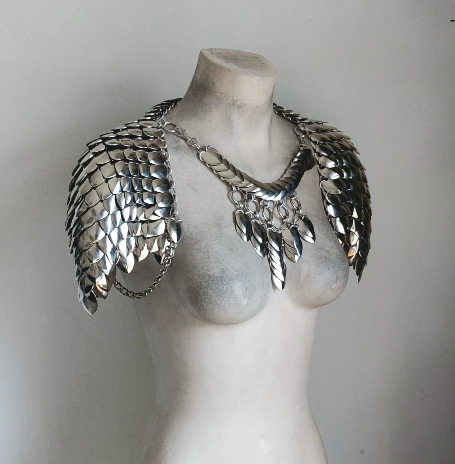 Stainless Silver Shoulder Armor