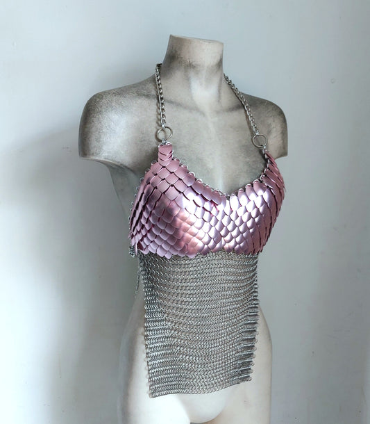 Pearl Pink Babydoll Halter Top