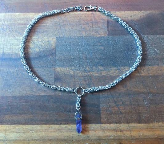 Chainmail O-ring Amethyst Necklace