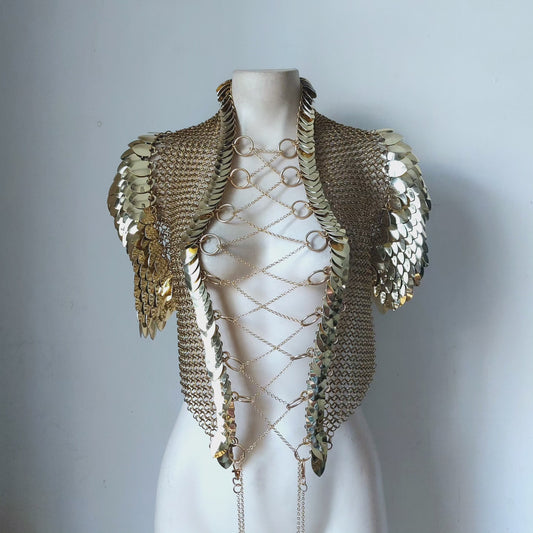 Brass Corset Deluxe Shoulder Armour