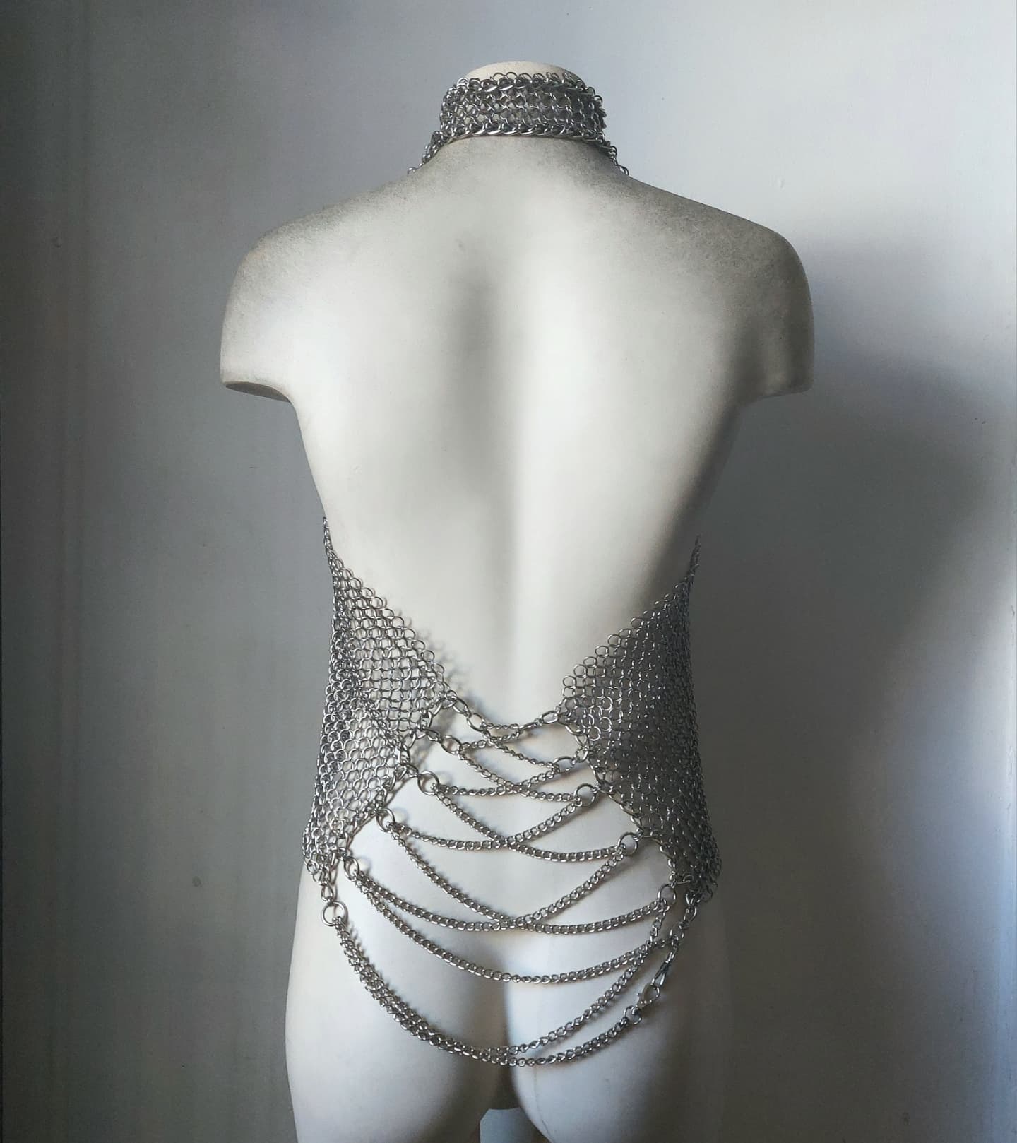 Chainmail Corset High Collared Top
