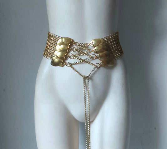 Brass Scalemail Accent Corset Belt 4/1