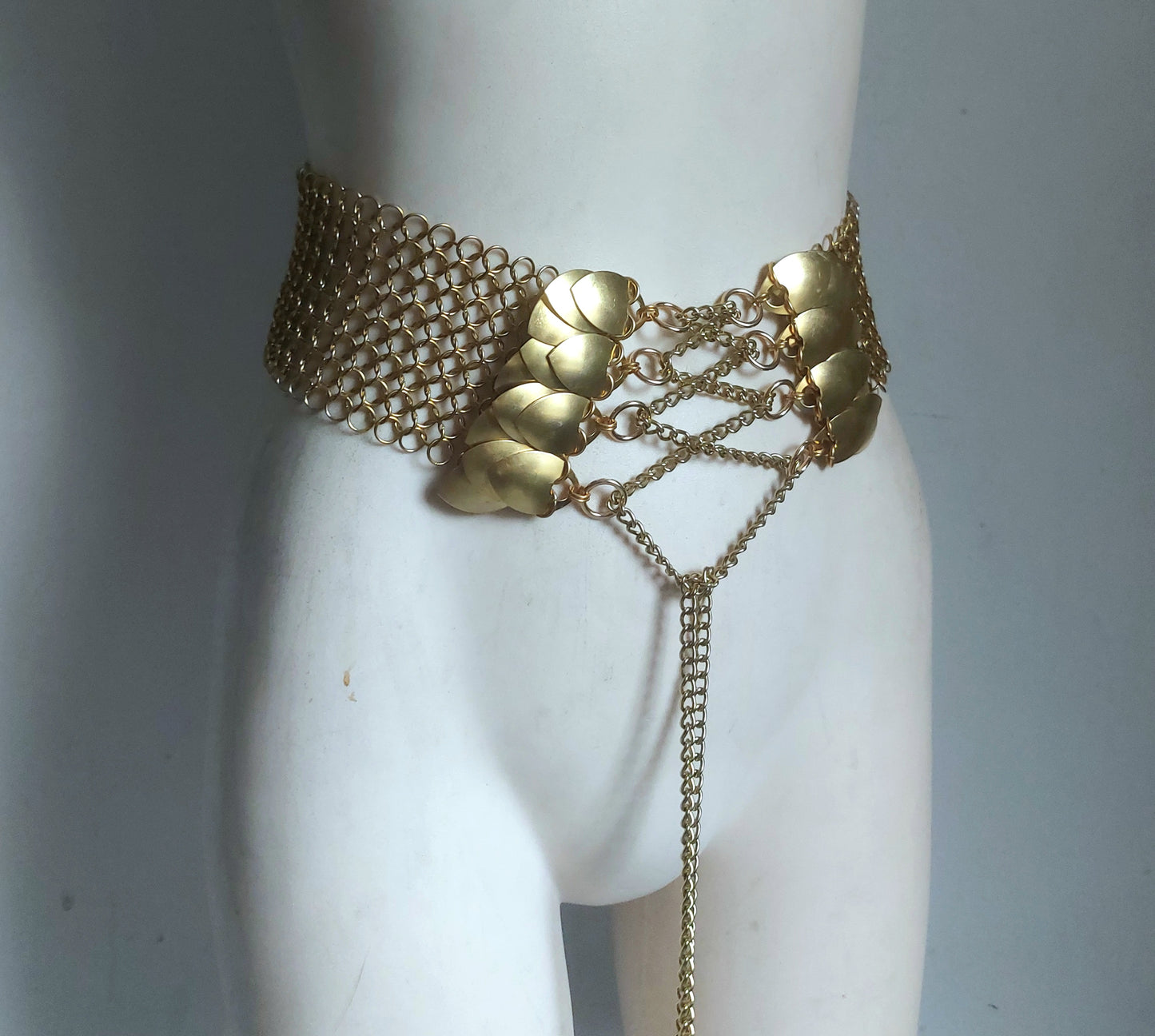 Brass Scalemail Accent Corset Belt 4/1