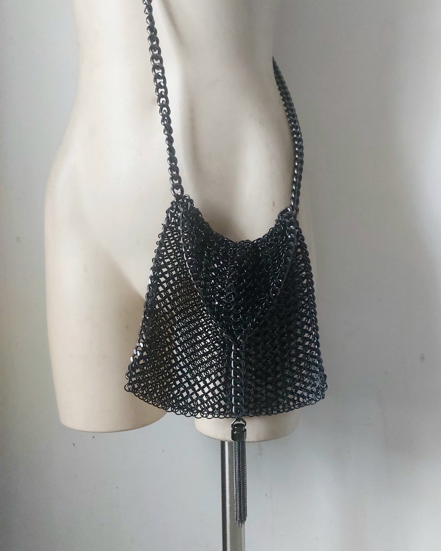 Gunmetal Chainmail Crossbody Purse