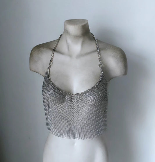 Micro Chainmail Halter Top