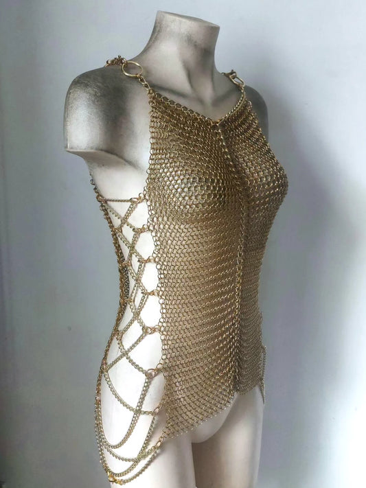 Gold Chainmail Corset Shirt