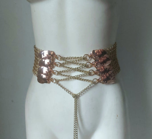 Rose Gold Scalemail Accent Corset Belt 4/1