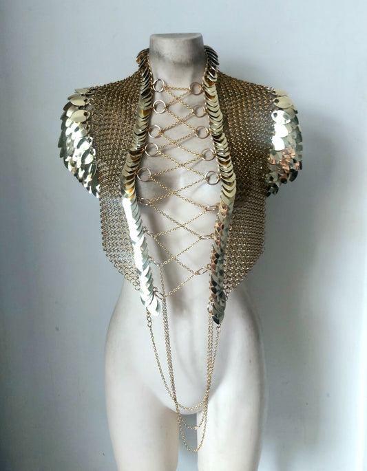 Brass Corset Deluxe Shoulder Armour