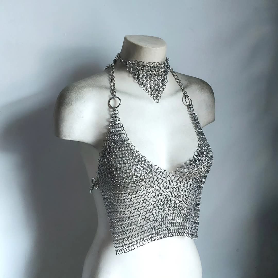 Cropped Brass Halter Top