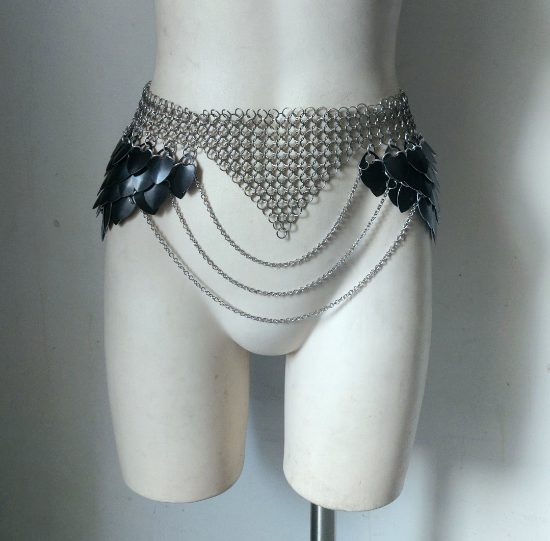 Silver Chainmail Hip Belt