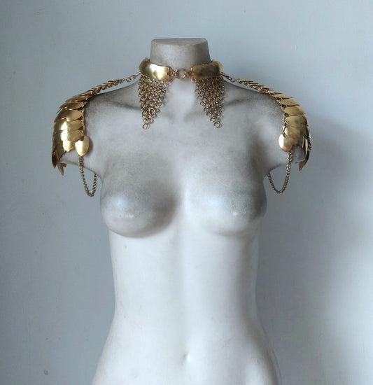 Brass Mermaid Shoulder Armor