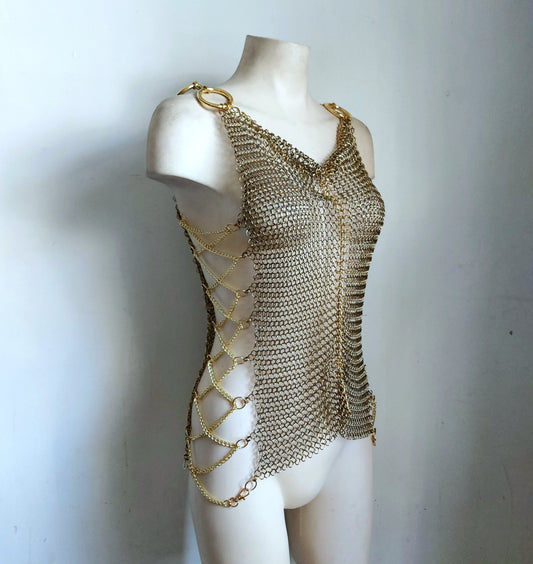 Gold Chainmail Corset Shirt