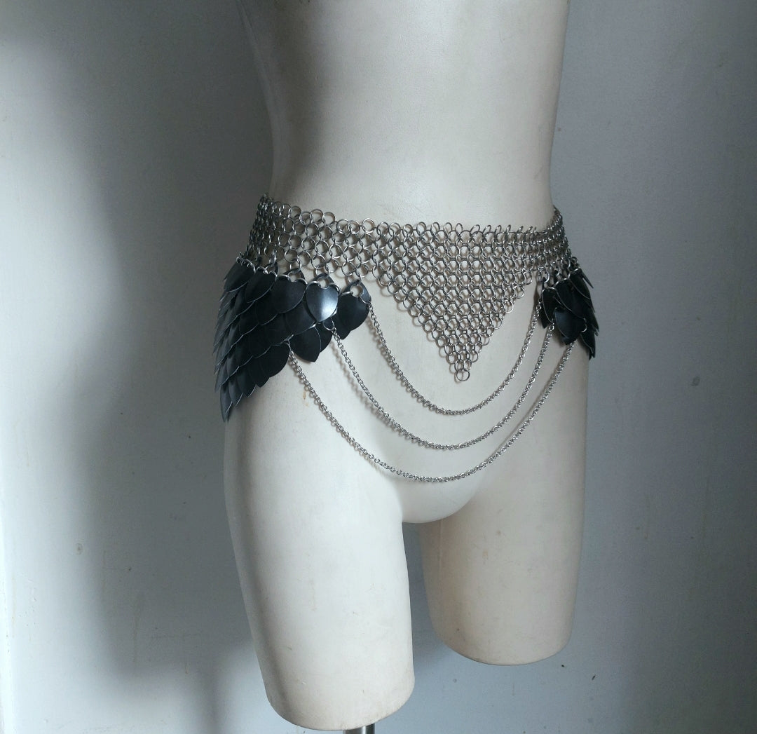 Silver Chainmail Hip Belt
