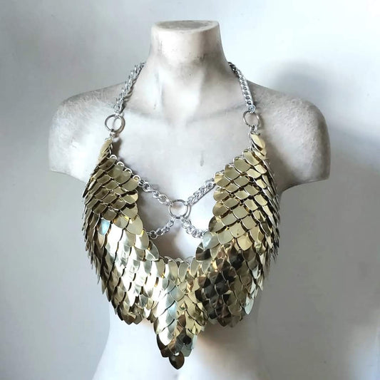 Warrior Queen Mirror Scalemail Halter Armour
